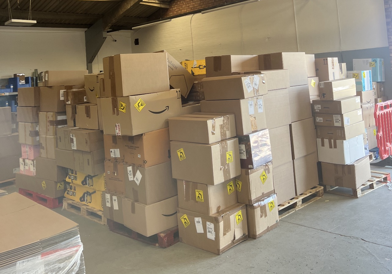 Pallets of prepped stock stacked and ready for collection