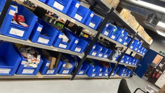 Bin storage racking at our first unit