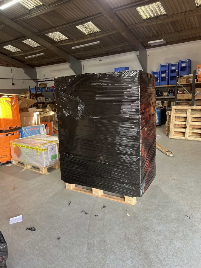 A pallet fully wrapped and ready to ship