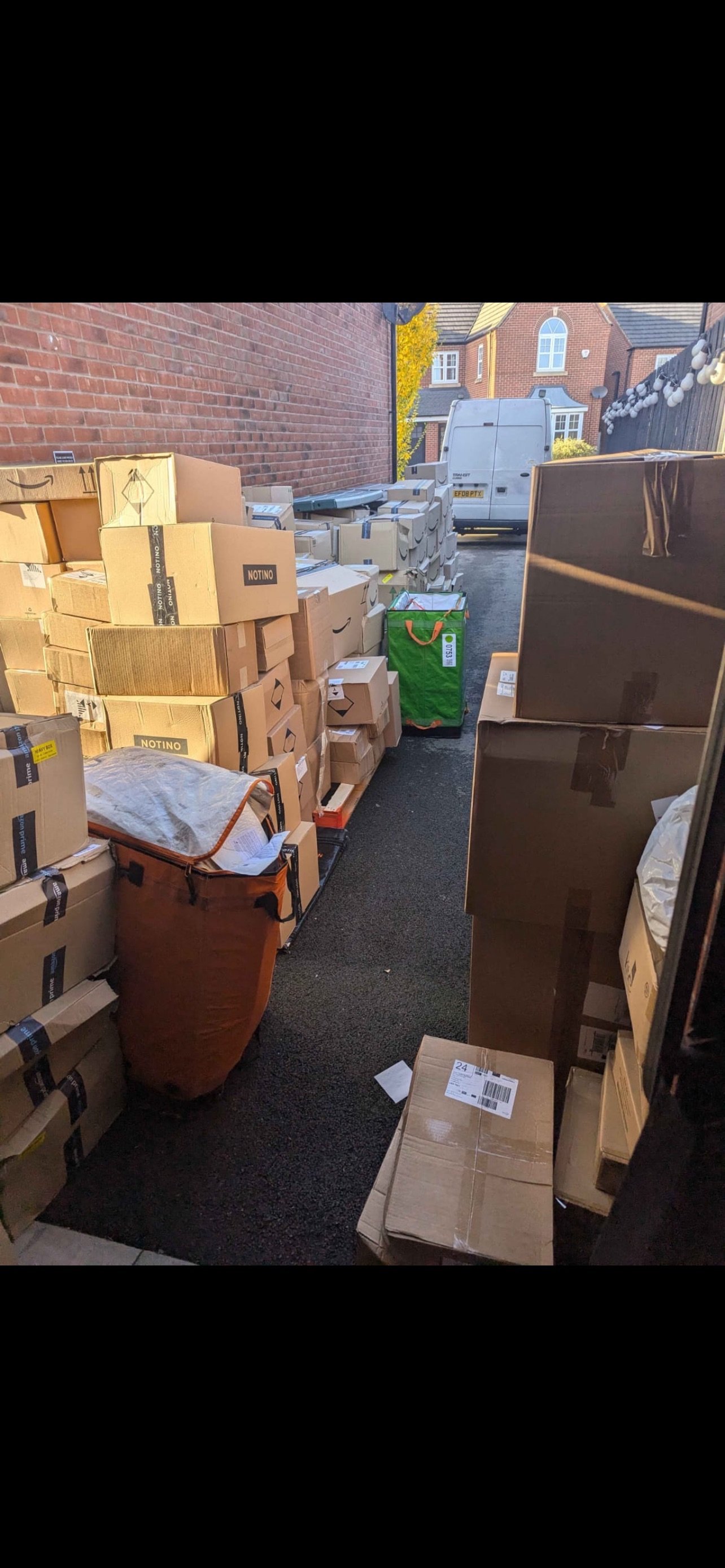 Boxes stacked up in the early days of Precision