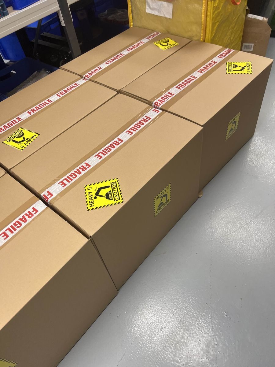 Professionally packed and labelled Amazon FBA shipment boxes
